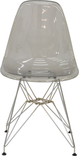 Adelle Dining Chair from Transparent Grey Polypropylene 46x55x81cm