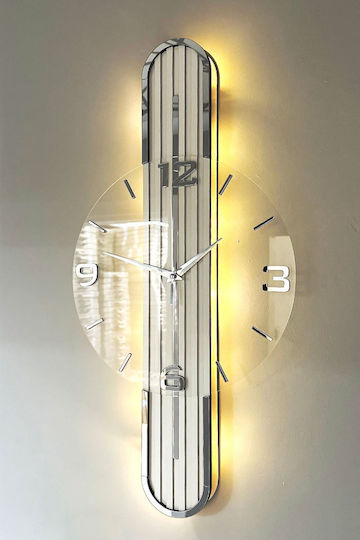 SteweHome Ceas de Perete Silent Digital Oglindă Transparent 60x33cm