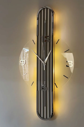 SteweHome Ceas de Perete Silent Digital Oglindă Transparent 60x33cm