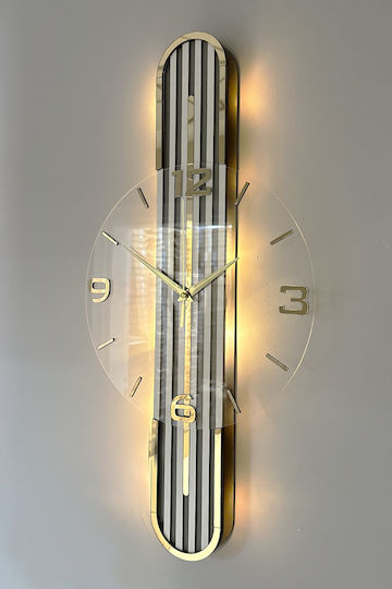 SteweHome Ceas De Perete Silent Digital Oglindă Transparentă 60x33cm