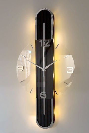 SteweHome Ceas de Perete Silent Digital Oglindă Transparent 60x33cm