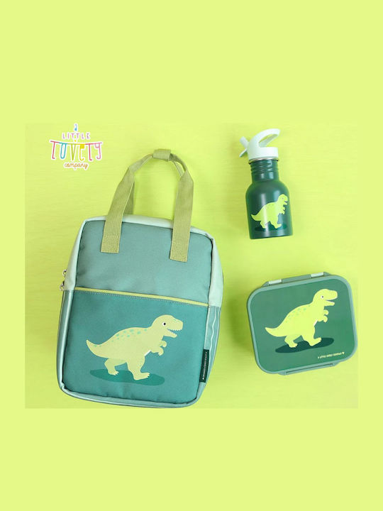 With Stainless Steel Water Bottle & Bento Lunchbox School Set Silver