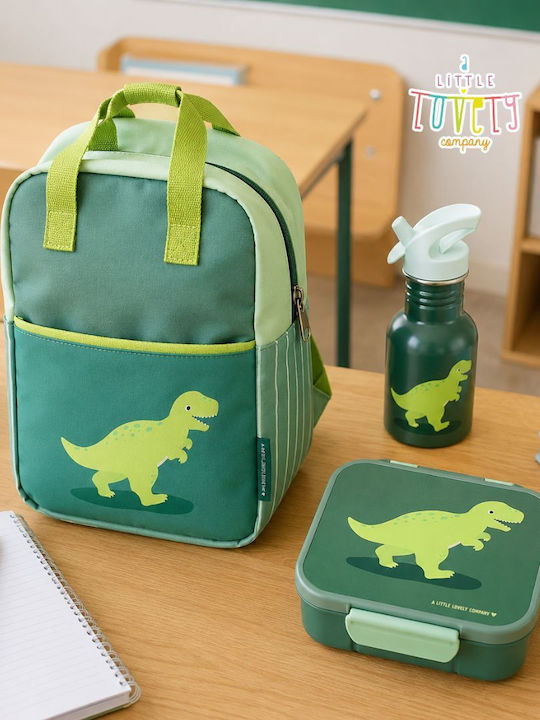 With Stainless Steel Water Bottle & Bento Lunchbox School Set Silver