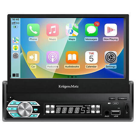 Radio auto Kruger&matz Km2018 7" Ecran Retractabil Carplay Androidauto