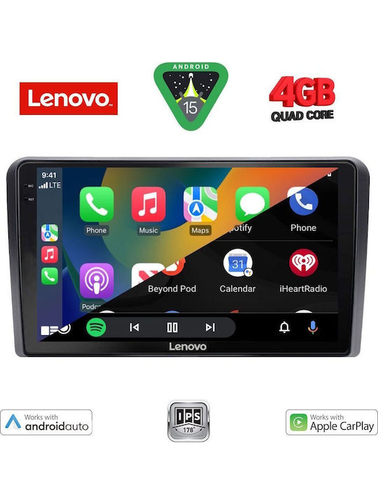 Lenovo Car Audio System for Fiat Panda 2003-2012 (Bluetooth/USB/WiFi/GPS/Apple CarPlay/Android Auto) with 9" Touch Screen