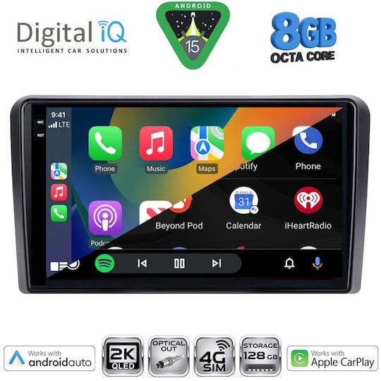 Digital IQ Car Audio System for Fiat Panda 2003-2012 Bluetooth USB WiFi GPS Apple CarPlay Android Auto with 9" Touch Screen