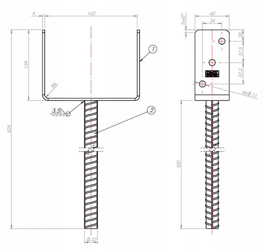 Domax Garden Fencing Material Galvanized 16.1x62.4x1.2cm