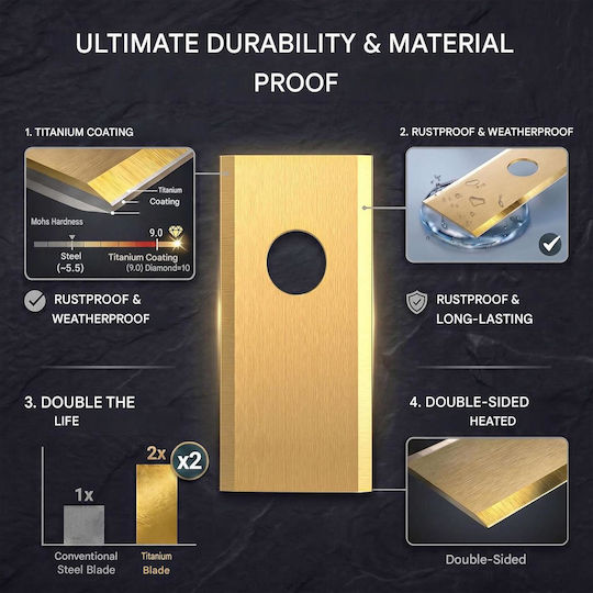 Set 15 Piese Lame De Înlocuire Hausprofi Pentru Robot Tuns Iarbă Eufy E15 E18 Ultra-Rezistente Din Titan 1 Mm Oțel Inoxidabil Durată De Viață Extinsă Până La 60% Testate Din En 50636-2-107 15 Șuruburi De Siguranță Cutie De Depozitare