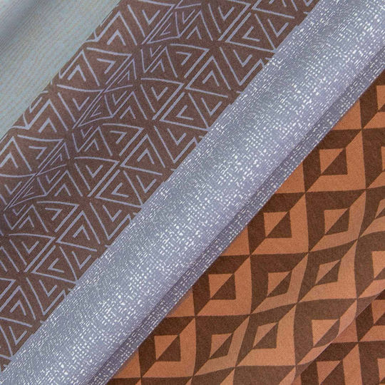 Darymex Σετ Παπλωματοθήκη 200x220cm Διπλή με 2 Μαξιλαροθήκες Πορτοκαλί Καφέ Ρίγες