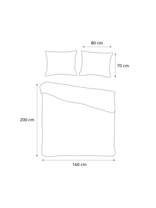 Darymex Σετ Παπλωματοθήκη Βαμβακερή 160x200cm Μονή με Μαξιλαροθήκη Τάρανδο