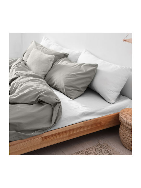 Darymex Cearceaf De Pat King Size Din Flanel Cu Hugger Din Cauciuc 180x200cm Alb