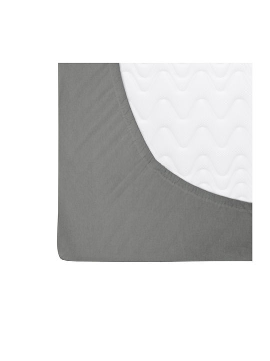 Darymex King Size Flanell Bettlaken mit Gummibettlaken 200x220cm Grau Farbe