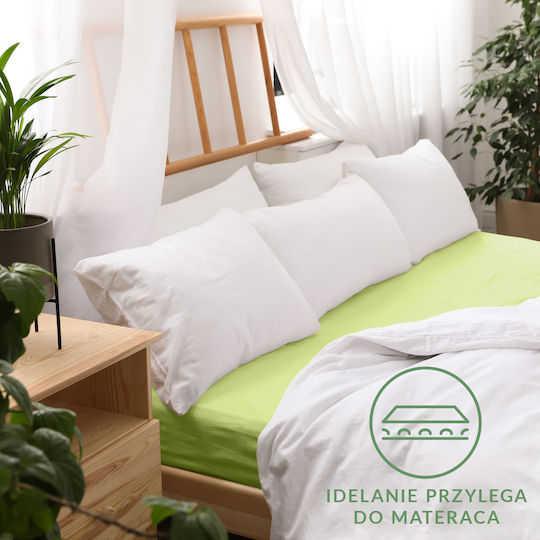 Darymex Σεντόνι Υπέρδιπλο με Λάστιχο 160x200εκ. Πράσινο Λάιμ