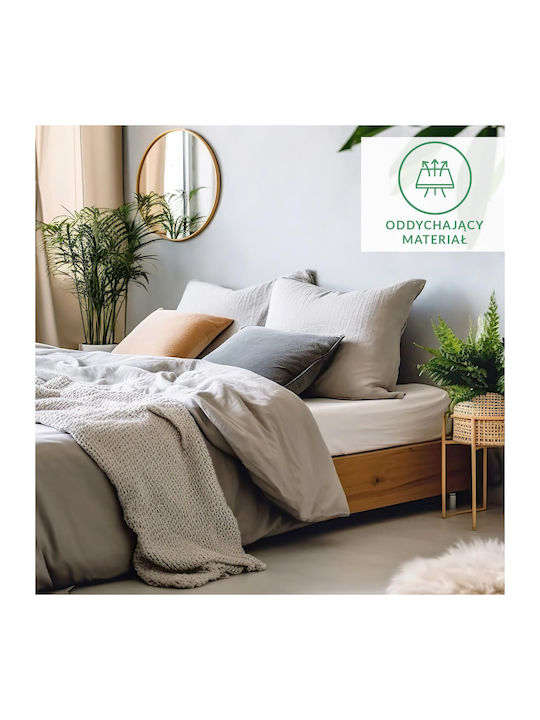 Darymex Double Flannel Bed Sheet With Rubber Hugger 140x200cm Grey