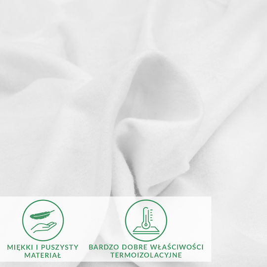 Darymex Cearceaf De Pat Dublu Flanel Cu Hugger Din Cauciuc 160x200cm Alb