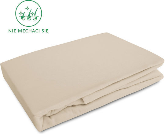Darymex Σεντόνι King Size Φανελένιο με Λάστιχο 180x200εκ. Ανοιχτό Μπεζ