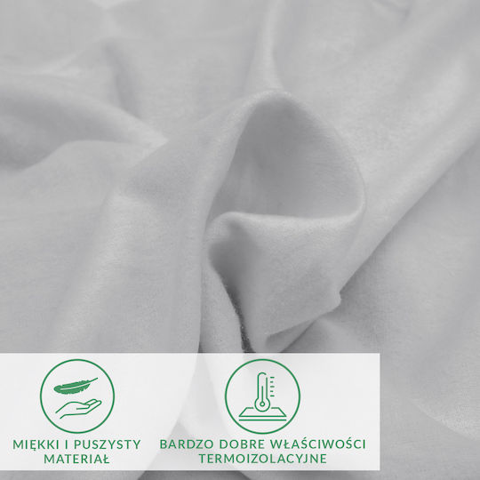 Darymex Flannel King Size Bed Sheet With Rubber Hugger 180x200cm Grey