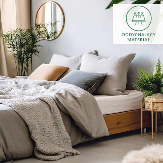 Darymex Flannel King Size Bed Sheet With Rubber Hugger 180x200cm Grey