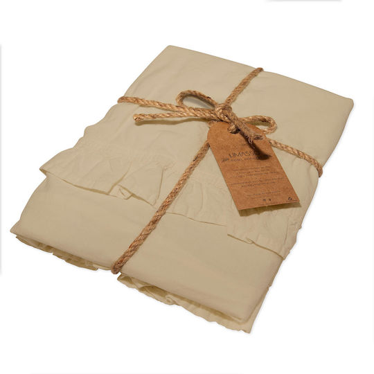 Darymex Dekorativer Kissenbezug aus 100% Baumwolle Creme 40x40cm
