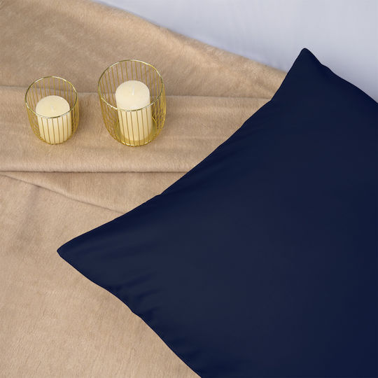 Darymex Dekorativer Kissenbezug aus 100% Baumwolle Dunkelblau 40x60cm