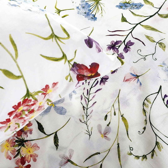 Darymex Darymex Baumwollbettbezug Set 180x200cm Halbdoppel mit Kissenbezug Bunte Frühlingsblumen