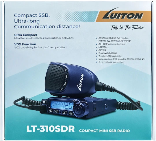 Luiton LT-310 SDR CB Auto 15W cu Ecran Color în Culoare Multicoloră