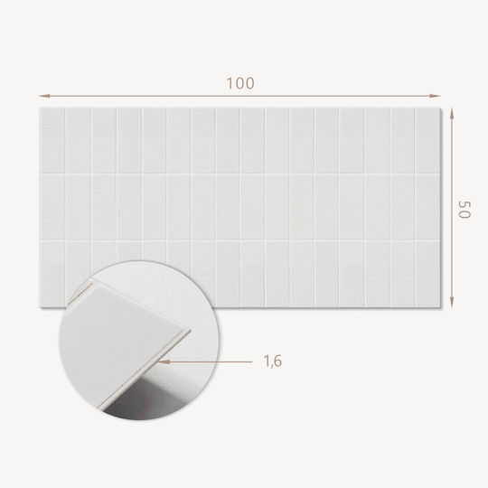 Vinyl Tile Sticker Kitchen Graphics 100x50 cm Plain Smooth Mosaic