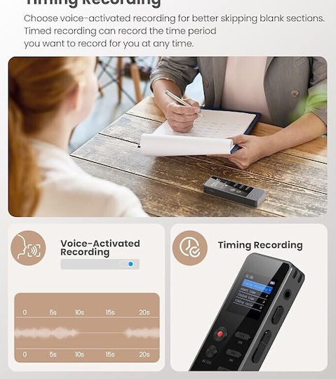 Înregistrator de voce digital LETX001LWYV7R cu memorie internă 64GB