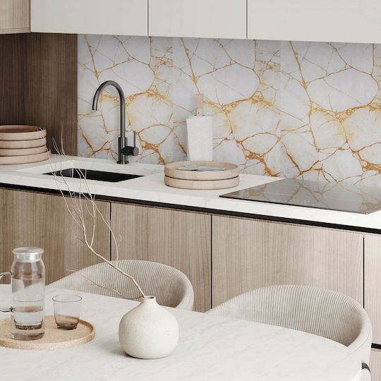 Vinyl Floor Sticker Kitchen Graphics 100x50 Cm Elegant Marble Design