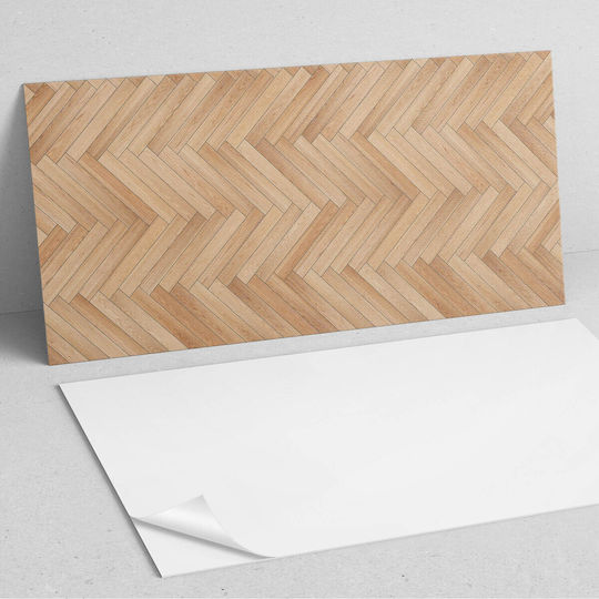 PVC Panel Sticker Pattern Ideal For Hallway Floor Design Herringbone 120x60 cm