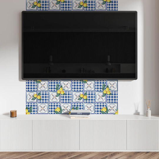 Wandsticker Vinyl Panel Druck 120x60 Mit Zitronen Muster Kacheln