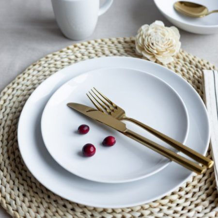 Emfasi Boss Bowl White Porcelain Dinnerware Set 40pcs