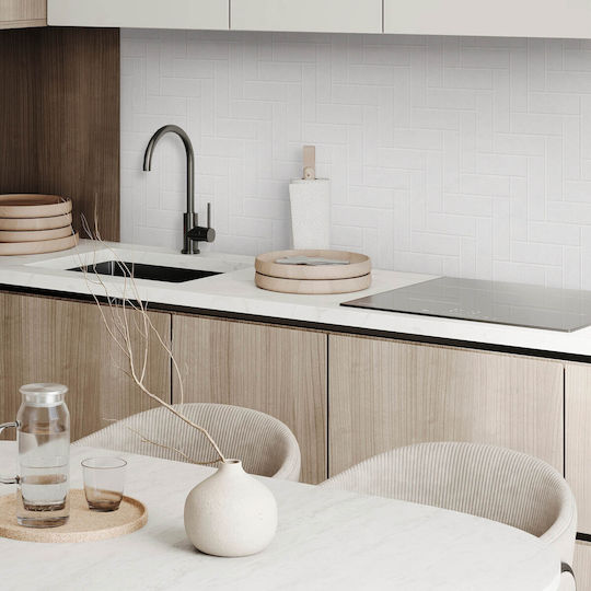 Printed Sticker Panel Ideal for Kitchen Herringbone Brick Design 120x60 cm