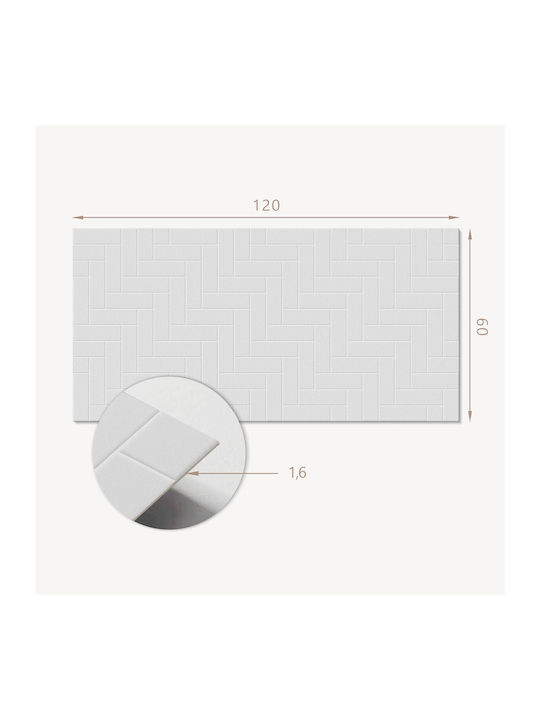 Wandsticker Gedrucktes Panel Ideal Küche Ziegel Design Fischgrät 120x60 cm