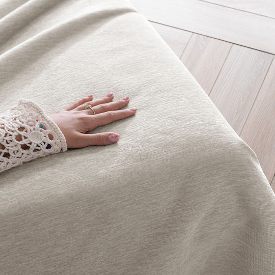 Filumi Double Coverlet Made of Beige Polyester 230x260cm