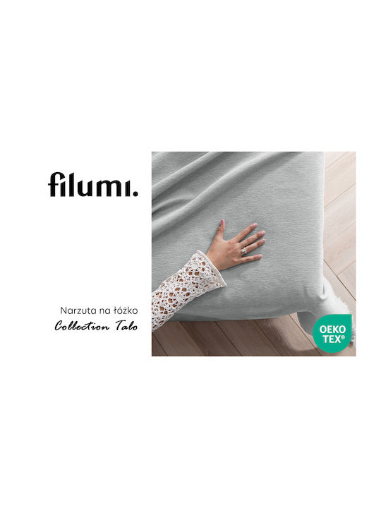 Filumi Cuvertură Pat Semi-dublu Din Poliester Gri Deschis 180x280cm