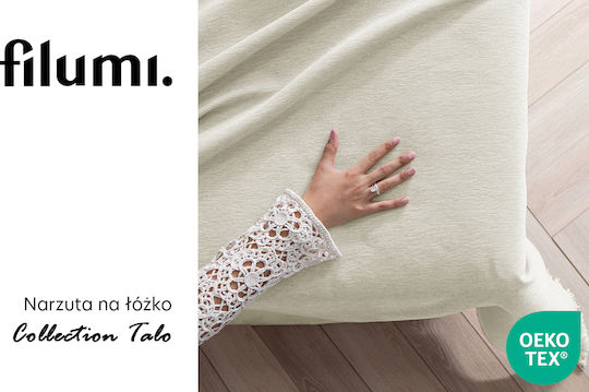 Filumi Double Coverlet Made of Polyester Cream 220x240cm