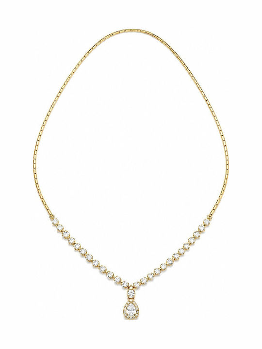 Senzio Belibasakis Halskette Rosette aus 9K Gold mit Zirkon Senzio Belibasakis Halskette Rosette aus 9K Gold mit Zirkon