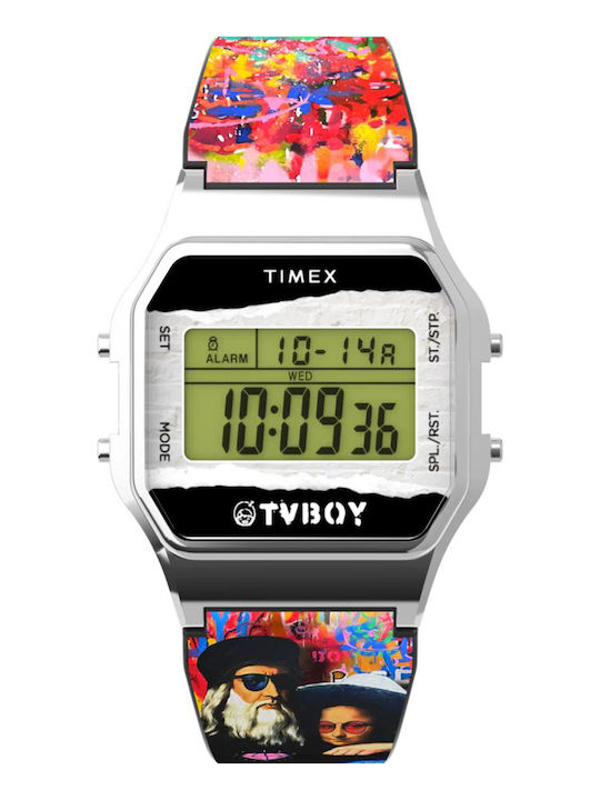 Timex Digital Men's Watch 34mm Battery with Metal Bracelet Timex Digital Men's Watch 34mm Battery with Metal Bracelet