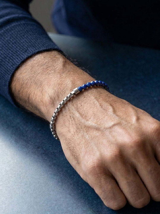 Steel & Barnett Herren Armband Kette aus Leder