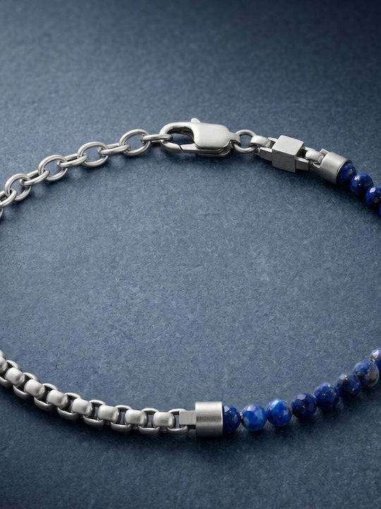 Steel & Barnett Herren Armband Kette aus Leder