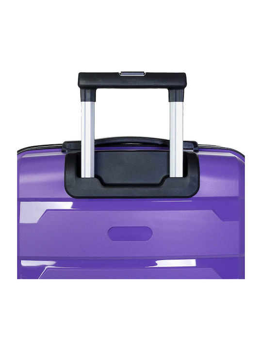Seagull Hard Purple Travel Suitcases with 4 Wheels Set of 3 Pieces