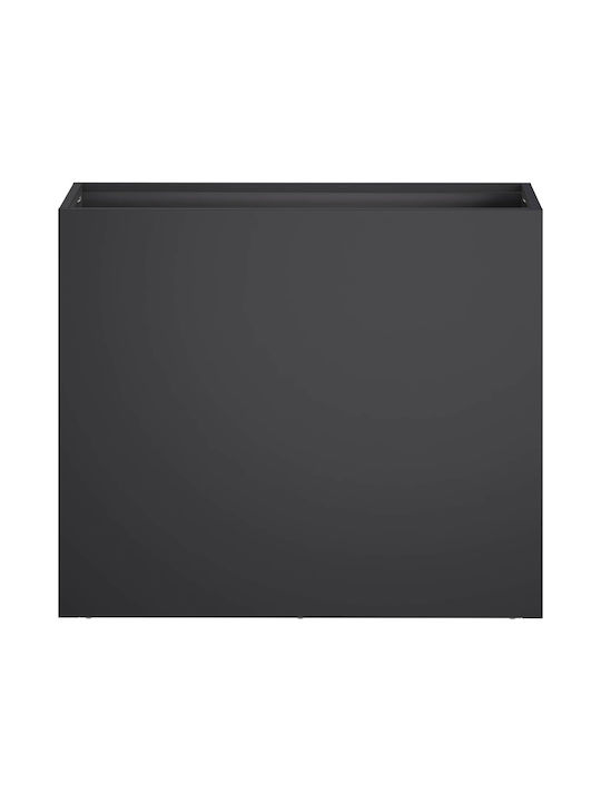 vidaXL Ghiveci De Flori Metalic Negru 50x20x40cm