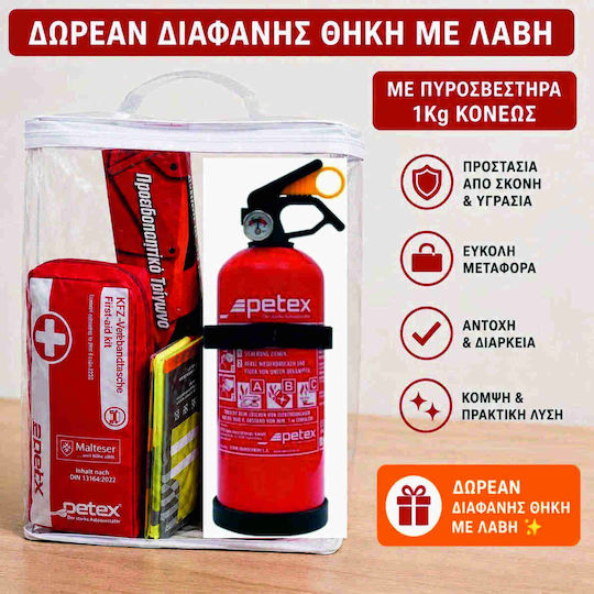 Car Emergency Kit with Pharmacy Fire Extinguisher Warning Triangle & Reflective Vest