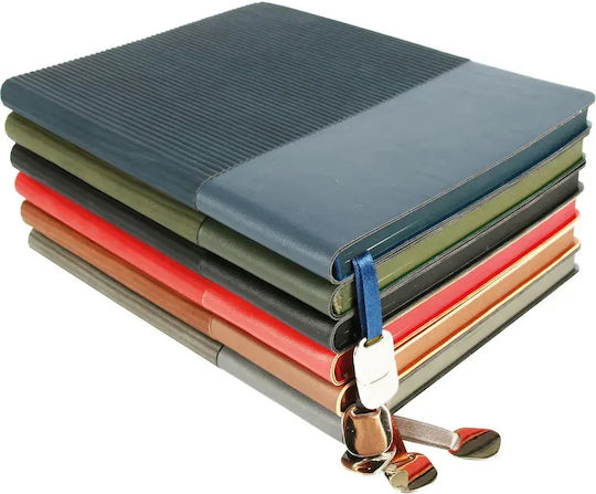 Flexy Leatherette Dyed Edges & Metal Detail Set 40 Notebooks 112 Sheets Ruled Grey (Personalized)