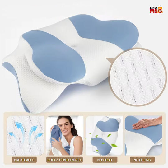 Pernă medicală cervicală Memory Foam 40x65x14.5cm Alb