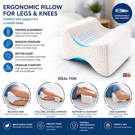 Pernă medicală Memory Foam 25x21x15cm Alb