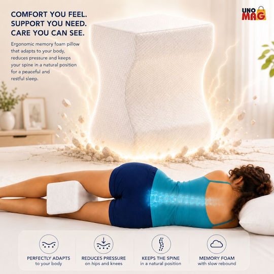 Pernă medicală Memory Foam 25x21x15cm Alb