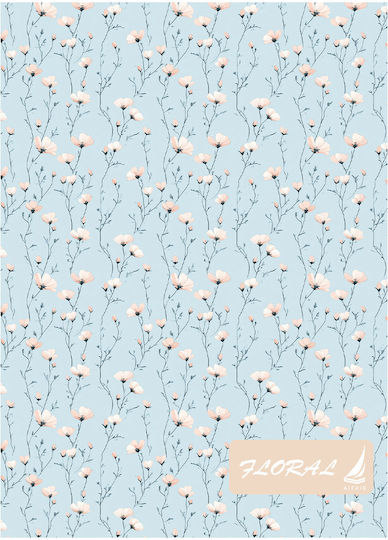 Ekdoseis Aigaio Spiral Ruled B5 Notebook 30 Paper Sheets Floral