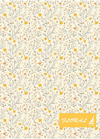 Ekdoseis Aigaio Spiral Ruled B5 Notebook 30 Paper Sheets Floral